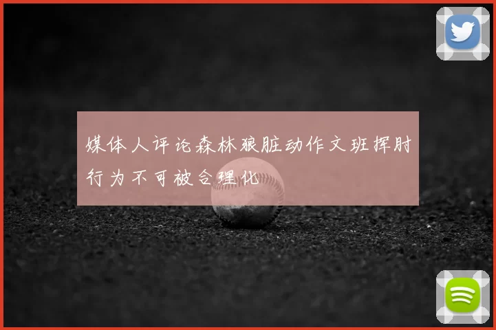 媒体人评论森林狼脏动作文班挥肘行为不可被合理化